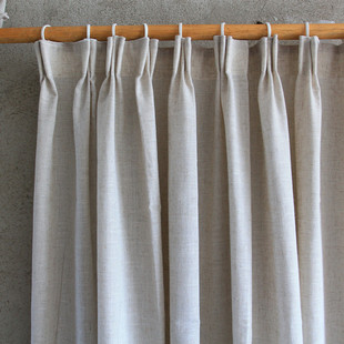 外贸窗帘成品麻布纯色北欧可定制窗帘成品亚麻棉麻遮光遮阳