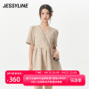 jessyline夏季女装 杰茜莱时尚v领修身连衣裙 324211418