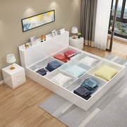 现代简约实木床松木箱式床储物高箱床1.2米1.35米1.5米气动收纳床