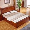 现代中式实木床 1.8米1.5米香樟木婚床 高箱气动硬板双人床家具