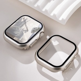 applewatchs9保护壳s8苹果iwatch8保护膜ultra2手表，表壳9钢化膜s7表带7一体全包se表套6代iphone保护套45mm
