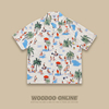 沙滩风情 WOODOO 设计师品牌 美式高街创意个性满印宽松 男女衬衫
