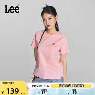 Lee24春夏多版型圆领Logo印花日常女短袖T恤休闲LWT0082