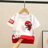 儿童夏季短袖蜘蛛侠t恤宝宝婴儿超人，半袖棉上衣男童透气衣服卡通