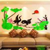 鹤水晶亚克力3d立体墙贴画，客厅卧室沙发电视，背景墙墙壁房间装饰品