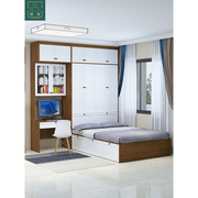 北欧小户型榻榻米衣柜床组合一体省空间简约现代卧室多功能收纳床