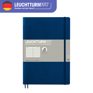LEUCHTTURM1917德国灯塔经典系列B5软皮笔记本子记事本商务横格笔记本点格方格手账日记本可定制印名字