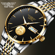 全自动双手表瑞士镶金真钻镂空机械手表表男商务夜光日历