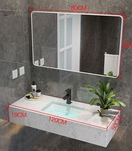 高低浴室柜双盆大理石洗手台，面盆池订公共卫生间，洗漱台1.2米单层