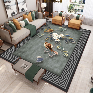 新中式客厅地毯茶几垫中国风书房，卧室床边现代古典满铺轻奢定制