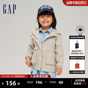gap女幼童春秋logo防风雨，外套儿童轻薄防雨收腰洋气风衣810370