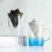 茶水分离玻璃泡茶杯陶瓷过滤创意冰川办公室马克杯个人专用茶道杯