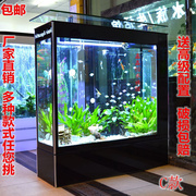 欧式鱼缸水族箱生态免换水屏风隔断聚晶玻璃1.2米1.5米可定制
