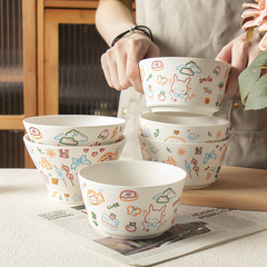 陶瓷可爱大众釉下彩工艺米饭碗