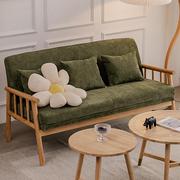 北欧实木布艺沙发简约现代休闲双三人小户型公寓，客厅卧室日式沙发