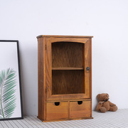 zakka实木复古可挂装饰柜小物件展示柜杂物收纳整理柜接受定制