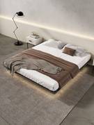 无床头床无靠背悬浮床，现代简约米x2米大床悬空实木，主卧意式极简22