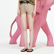 BABYGHOST原创设计师品牌女装宽松卡其条纹紧身牛仔短裤休闲裤