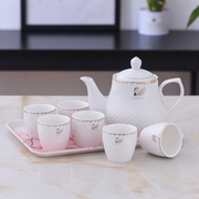 陶瓷茶壶茶杯套装家用耐热北欧式客厅过滤冷水壶水杯水具结婚茶具