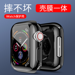 适用applewatch6保护壳膜苹果手表iwatch4代5321软硅胶套se代全包，serie4表壳44424038mm电镀边框防摔套