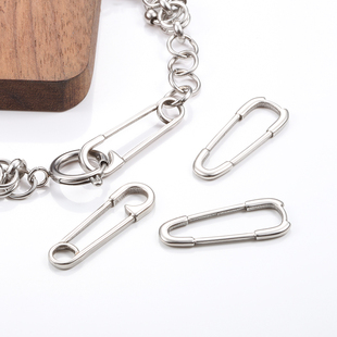 钛钢回形针一体饰品配件diy项链手链连接小挂件时尚个性配饰