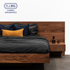 实木床现代简约日式榻榻米床北欧轻奢黑胡桃木主卧双人大床1.8米
