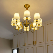 全铜美式吊灯客厅灯具简约卧室，房间灯轻奢餐厅，创意大气法式复古灯