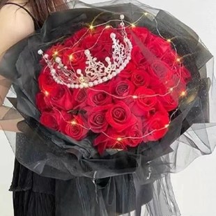 愚人节杭州下沙花店同城配送红玫瑰网红花束表白老婆女生礼物