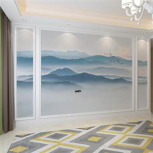 3d中式电视背景墙壁纸抽象意境装饰壁画客厅水墨意境山水墙纸大气