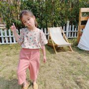 夏季 中小童 女童 彩色波点荷叶袖娃娃衫 韩版短袖衬衫