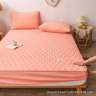 纯棉夹棉床笠单件加厚床罩席梦思防滑床垫，保护罩全棉防尘床套