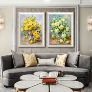 欧式装饰画花卉油画客厅沙发，背景墙餐厅挂画饭厅，宾馆卧室床头实