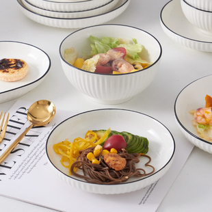 日式盘子菜盘餐具碗碟套装家用陶瓷，平盘凉菜圆盘调味碟饭盘实用盘