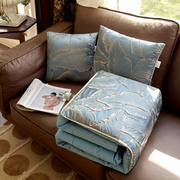 欧式高档全棉提花两用抱枕被客厅，沙发汽车靠垫二合一午睡空调被子