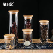 文玩收纳盒密封罐保存佛珠，手串核桃装串珠的盒子，展示盒透明玻璃瓶