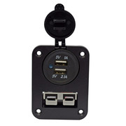汽车改装安德森双USB 3.1A电源插头连接器车充插座面板