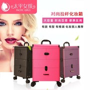 拉杆化妆箱专业美妆工具箱多层万向轮，大容量美妆箱时尚韩版化