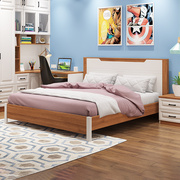 主卧卧室双人床1.8米现代简约板式床实木脚卧室小户型主卧储物床
