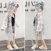 儿童洋气薄款防晒衣2023夏季韩版女童蕾丝连帽皮肤空调衫外套