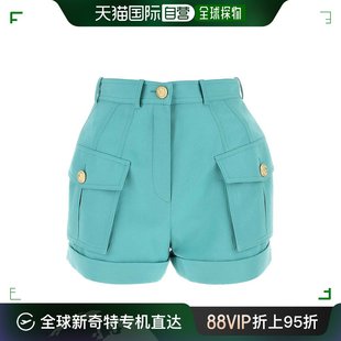 香港直邮Balmain 巴尔曼 女士 高腰工装口袋短裤 AF1PA190WB05