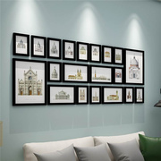 定制实木照片墙时尚创意大相片墙现代客厅简约挂墙相框组合欧式相