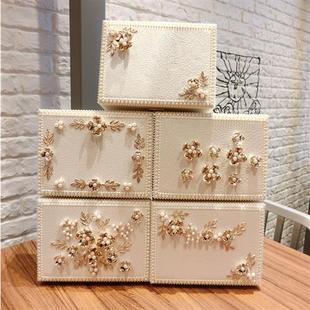 首饰盒公主欧式韩国宫廷珍珠带锁木质简约可爱饰品收纳盒