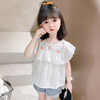 女童短袖T2024夏季韩版夏装洋气t恤纯棉宝宝衬衫儿童上衣薄款