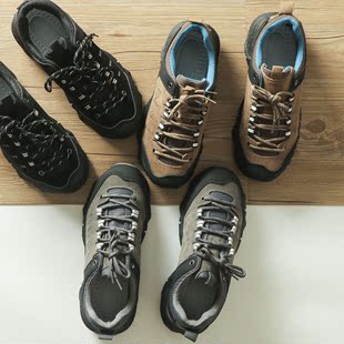小何出品  超纤革鞋面+橡胶大底 秋季男士户外舒适系带运动登山鞋