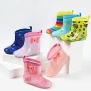 儿童雨鞋雨靴户外防滑中小童卡通雨鞋水晶底可配棉套儿童雨鞋