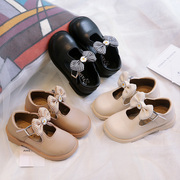 女童小皮鞋2024春秋儿童皮鞋，女童春款百搭公主，鞋奶奶鞋黑皮鞋