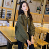 微胖mm2-300斤女韩版军绿色，工装外套休闲风百搭风衣，夹克上衣秋季