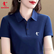 中国乔丹短袖t恤女2023运动宽松透气妈妈，高尔夫polo衫
