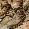 德国登山鞋户外运动鞋男中帮战术靴陆战靴徒步鞋防水防滑沙漠靴透