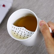创意陶瓷泡茶杯带盖过滤花茶杯茶水分离杯子会议喝茶杯办公杯大号